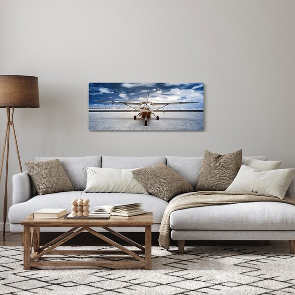 Obraz motorového lietadla (120x50 cm)