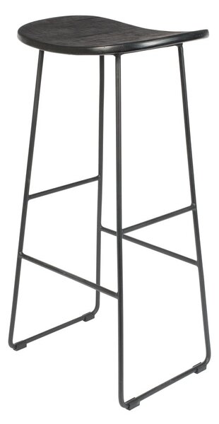 Čierna barová stolička z teakového dreva (výška sedadla 76 cm) Tangle – White Label