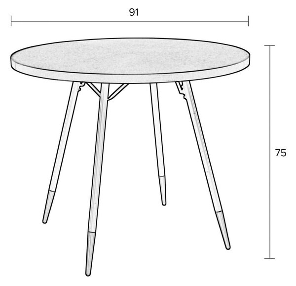 Okrúhly jedálenský stôl s doskou v dekore orechového dreva ø 91 cm Denise – White Label