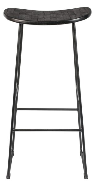 Čierna barová stolička z teakového dreva (výška sedadla 76 cm) Tangle – White Label