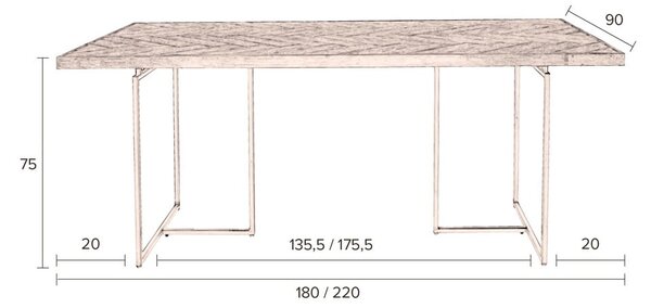 Jedálenský stôl v dekore akácie 90x180 cm Class – Dutchbone