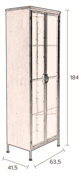 Kovová vitrína v zlatej farbe 64x184 cm Gertlush – Dutchbone