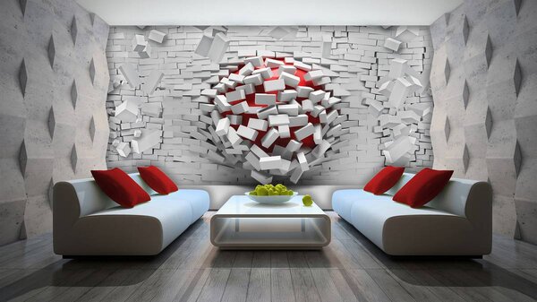 Fototapeta - Stena 3D (152,5x104 cm)