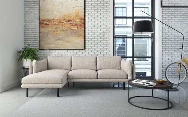 ROHOVÁ SEDAČKA, textil, šampanská Livetastic - Sedačky, Online Only