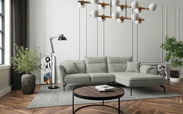 ROHOVÁ SEDAČKA, textil, svetlosivá Livetastic - Sedačky, Online Only