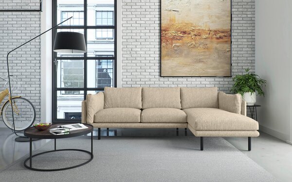 ROHOVÁ SEDAČKA, textil, béžová Livetastic - Sedačky, Online Only