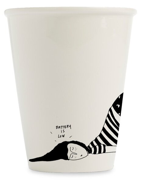 Porcelánový hrnček Battery Low 220 ml, 200 ml