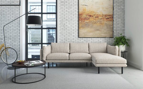 ROHOVÁ SEDAČKA, textil, šampanská Livetastic - Sedačky, Online Only