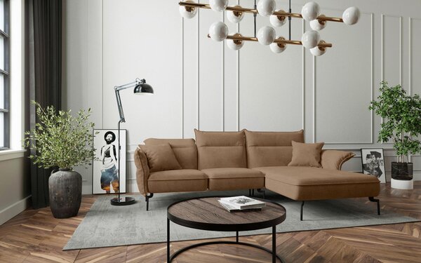 ROHOVÁ SEDAČKA, textil, svetlohnedá Livetastic - Sedačky, Online Only