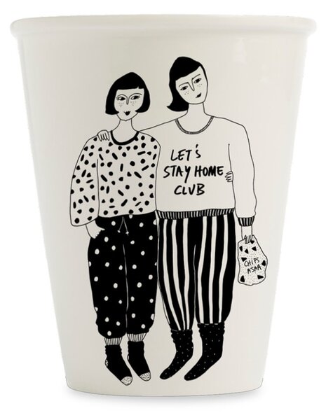 Porcelánový hrnček Stay home club 220 ml, 200 ml