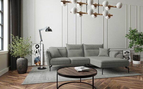 ROHOVÁ SEDAČKA, textil, sivá Livetastic - Sedačky, Online Only