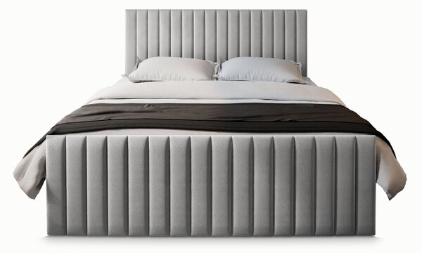 Čalúnená boxspring manželská posteľ Arion 180x200 - svetlosivá