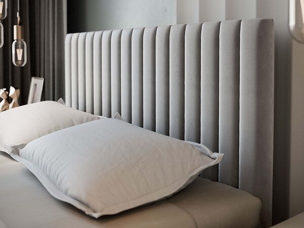 Čalúnená boxspring manželská posteľ Arion 180x200 - svetlosivá