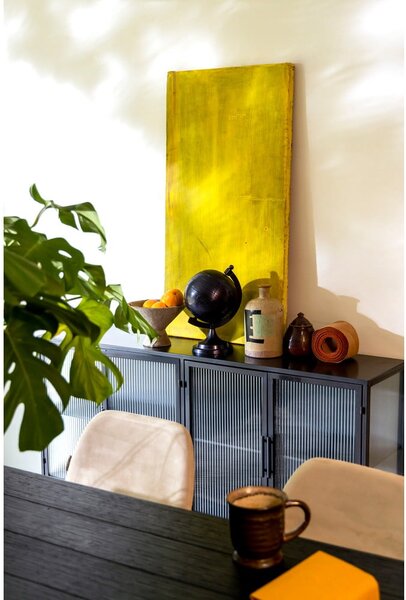 Čierna kovová vitrína 150x80 cm Boli - Dutchbone