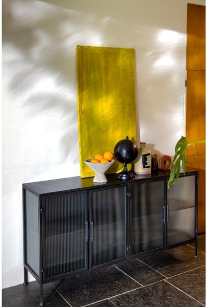 Čierna kovová vitrína 150x80 cm Boli - Dutchbone