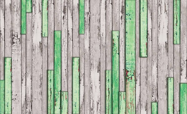 Fototapeta - Šedá a zelená potrhaná doska (152,5x104 cm)