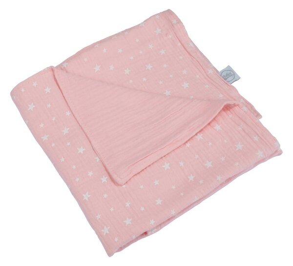 Ružová mušelínová detská deka 75x75 cm – Bébé Douceur
