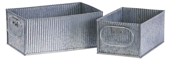 Kovový úložný box Zinc – set 2 ks