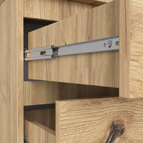 Ak furniture Komoda Kuba 60 cm - 3 zásuvky dub artisan