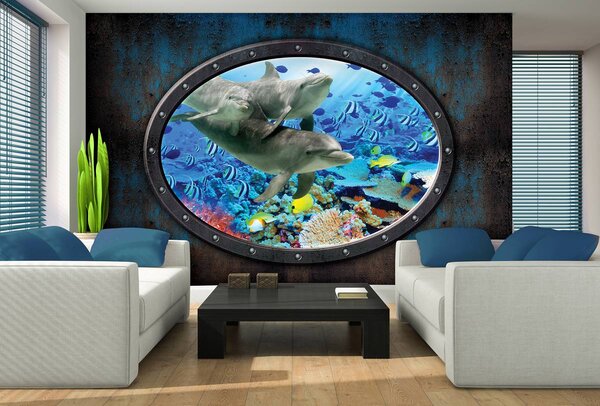 Fototapeta - Delfíny v akváriu (152,5x104 cm)