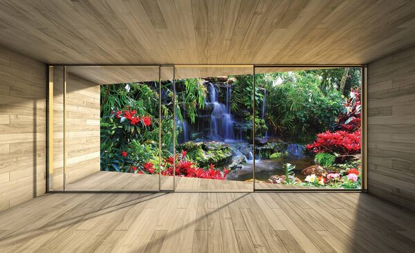 Fototapeta - Farebný pohľad na terasu - džungľa (152,5x104 cm)
