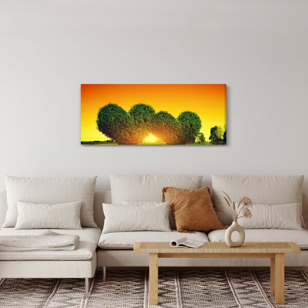 Obraz - Srdce v korunách stromov (120x50 cm)