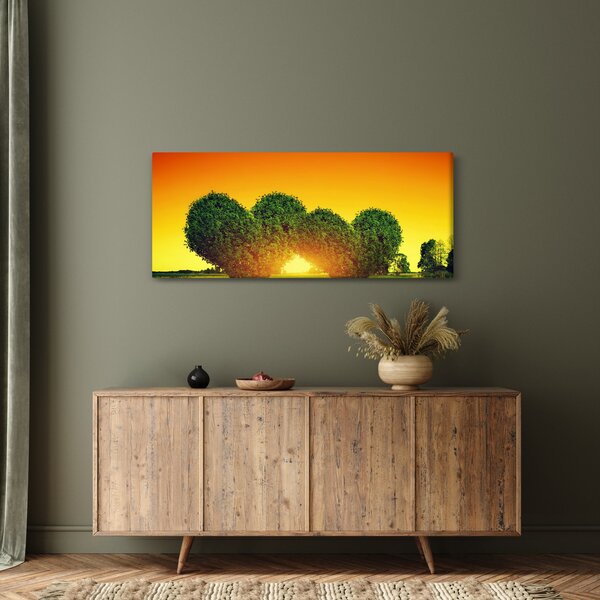Obraz - Srdce v korunách stromov (120x50 cm)