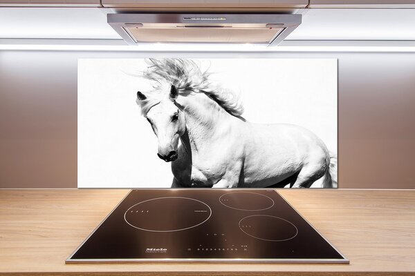 Sklenený panel do kuchynskej linky Biely kôň