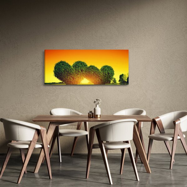 Obraz - Srdce v korunách stromov (120x50 cm)
