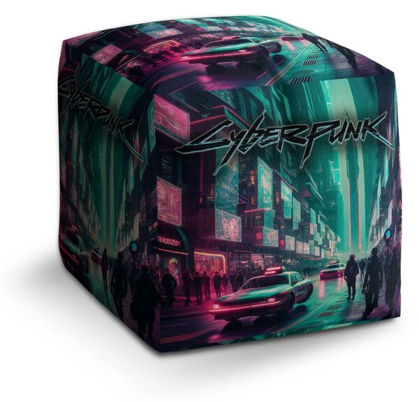 Sablio Taburet Cube Cyberpunk 2077 Mesto - 40x40x40 cm