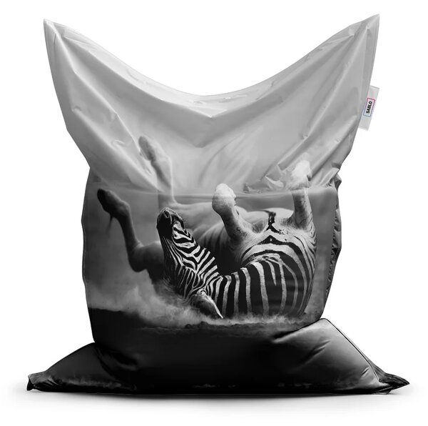 Sablio Sedací vak Váľajúca sa zebra - 150x100 cm