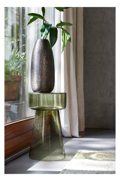Sklenený okrúhly odkladací stolík ø 30 cm Dakwa – Light & Living