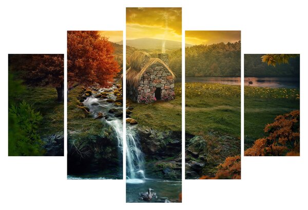 Obraz Chalupku v rozprávkovej krajine (150x105 cm)