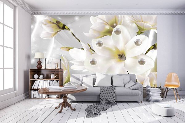 Fototapeta - Perly a kvety (152,5x104 cm)