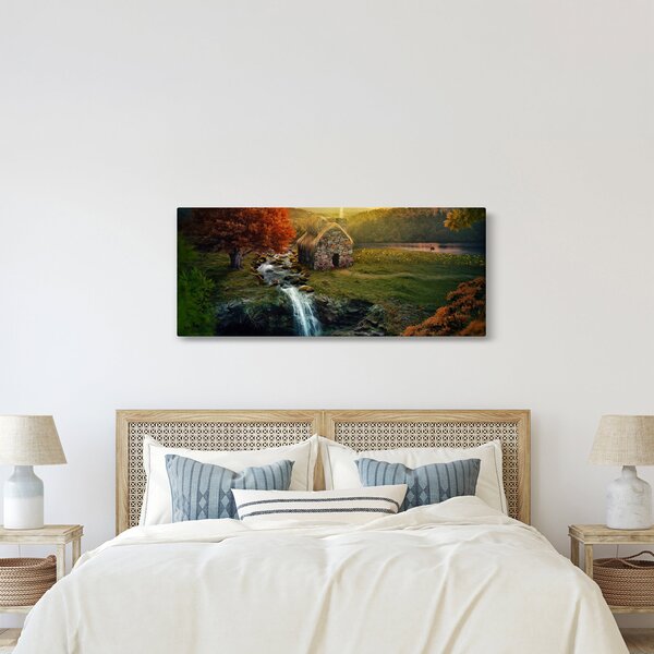 Obraz Chalupku v rozprávkovej krajine (120x50 cm)