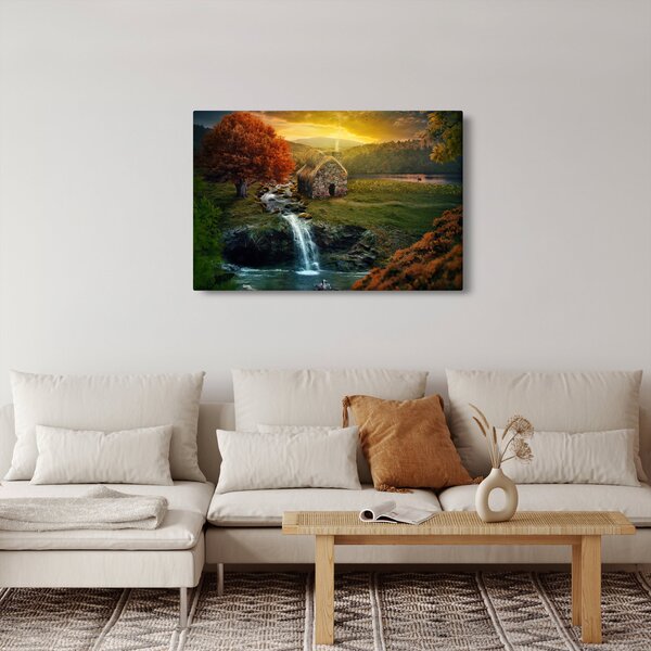 Obraz Chalupku v rozprávkovej krajine (90x60 cm)
