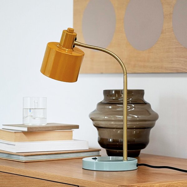 Stolové Lampa Dyberg Larsen, Ocean Flex, Žltá, Obývacia izba, Kov, Škandinávsky