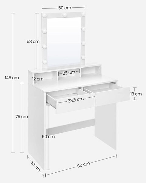 Toaletný stolík so zrkadlom RDT114W01