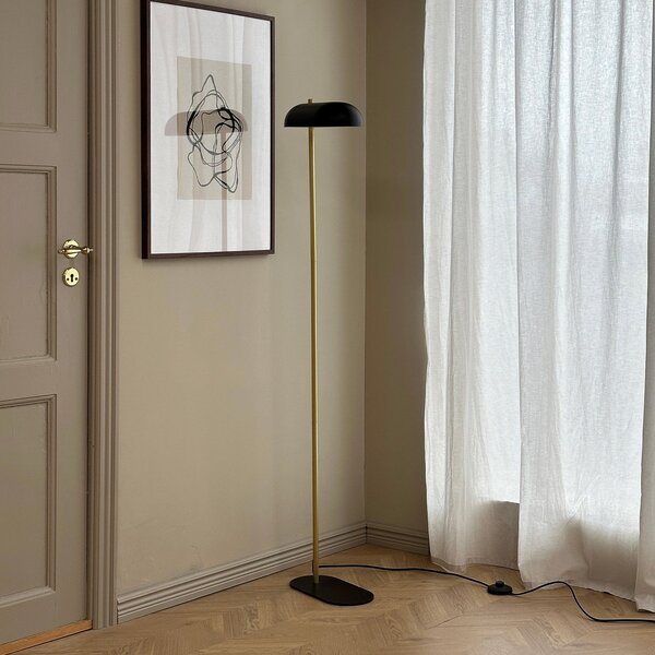 Stojacie Lampa Dyberg Larsen, Arch, Čierna, Obývacia izba, Kov, Vintage