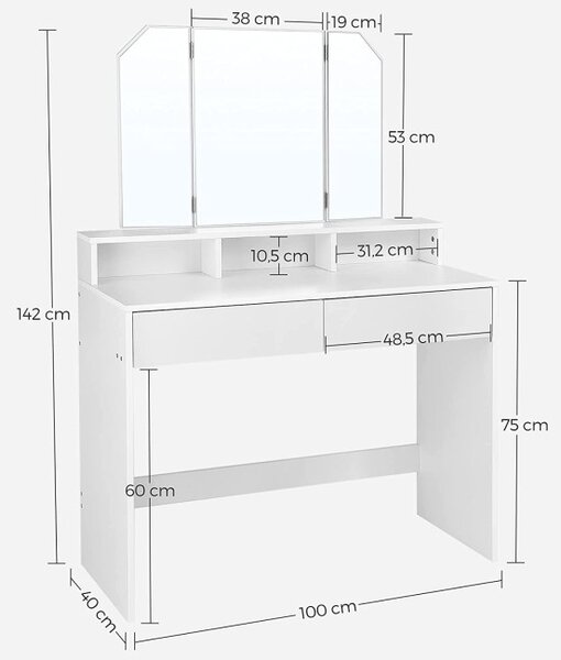 Toaletný stolík so zrkadlom RDT115W01
