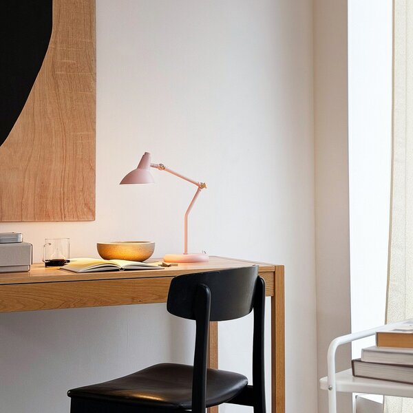 Stolové Lampa Dyberg Larsen, Vela, Pudrová, Obývacia izba, Kov, Škandinávsky