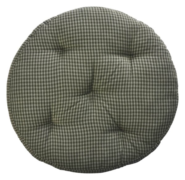 Okrúhly podsedák Checked Dark Green Ø 45 cm