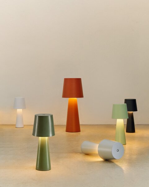 MUZZA Vonkajšia stolná lampa Reynas zelená