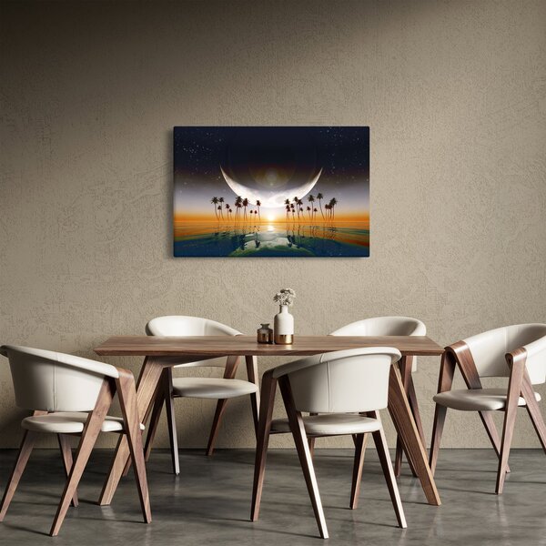 Obraz - Mesiac nad palmami (90x60 cm)