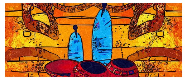 Obraz - Staroveká maľba (120x50 cm)