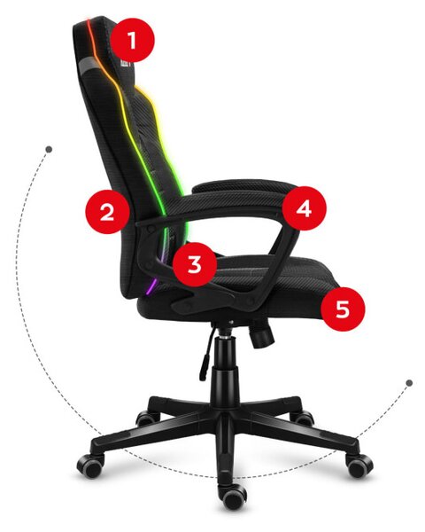 Herná stolička Force - 2.5 RGB carbon mesh