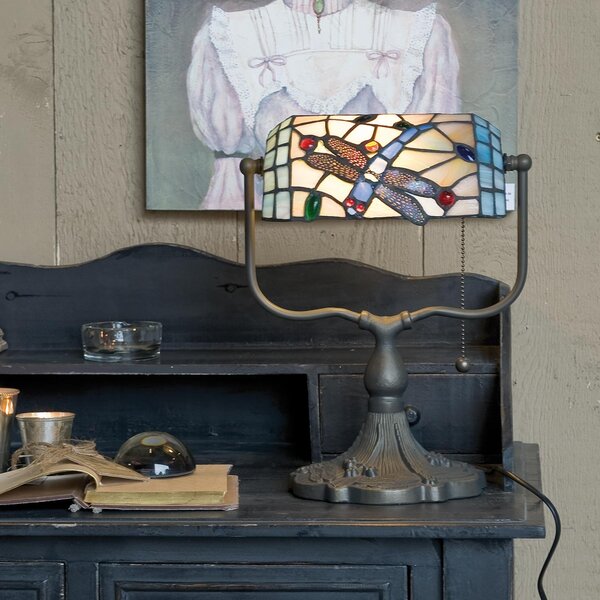 Stolná lampa Tiffany - 27 * 20 * 36 cm 1x E27 - Clayre & Eef