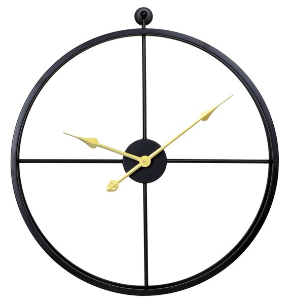 ViaDomo Via Domo - Nástenné hodiny Sole - čierna / zlatá - 56x56x6, 5 cm