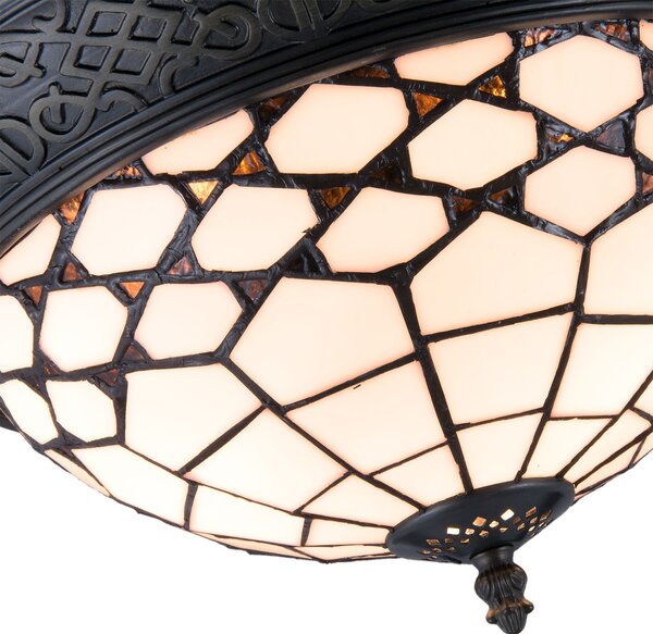 Stropné svietidlo Tiffany Roof - Ø 38 * 19 cm / E14 / Max. 2x40 Watt - Clayre & Eef