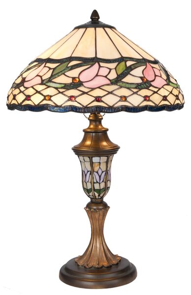 Stolná lampa Tiffany Lovely Tulip - Ø 40*60 cm - Clayre & Eef